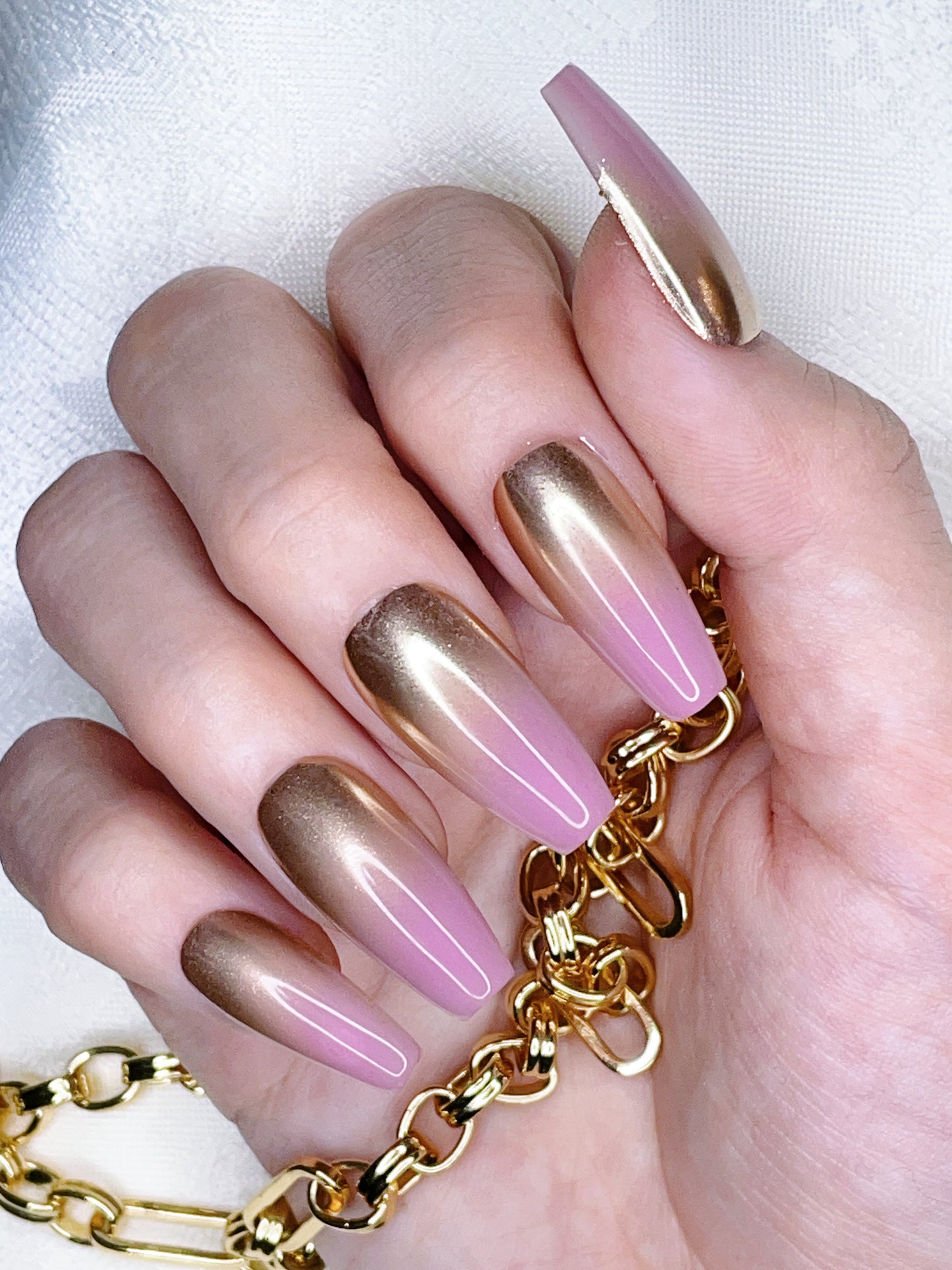 Dreamy Metal Press-On Nails 10 pieces