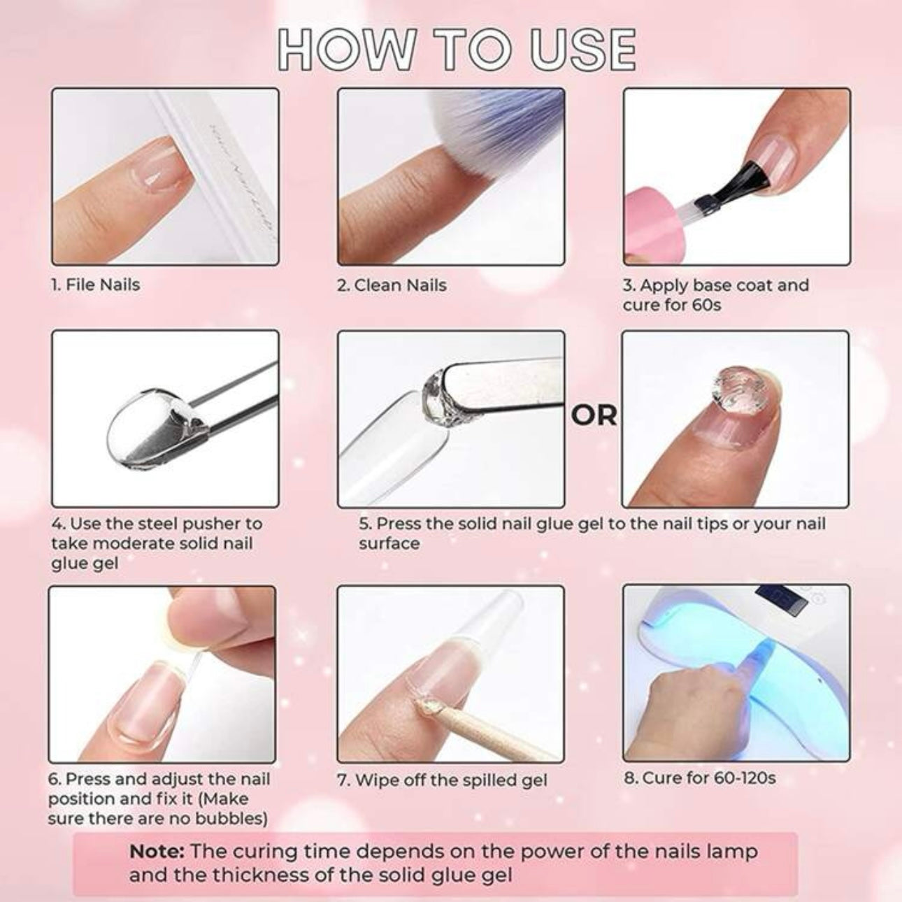 Solid Nail Gel Glue for Press-on Nails